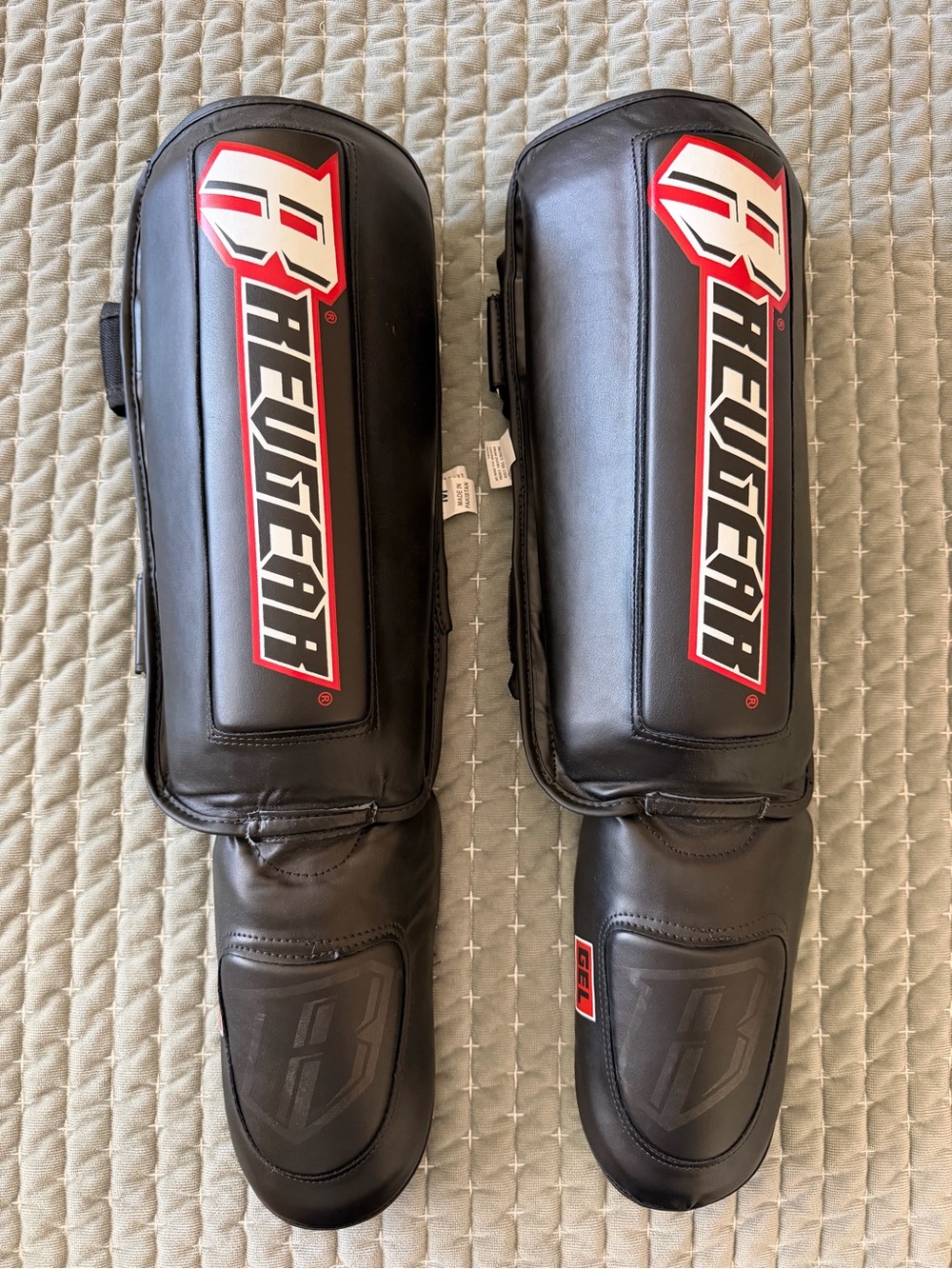 Revgear Gel Shinguards with InStep (Black and Red)